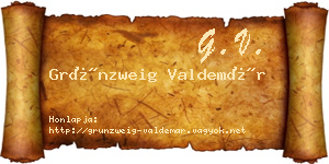 Grünzweig Valdemár névjegykártya